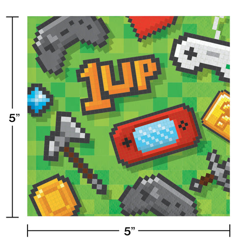 Gaming Party Beverage Napkins 16ct | Kid's Birthday