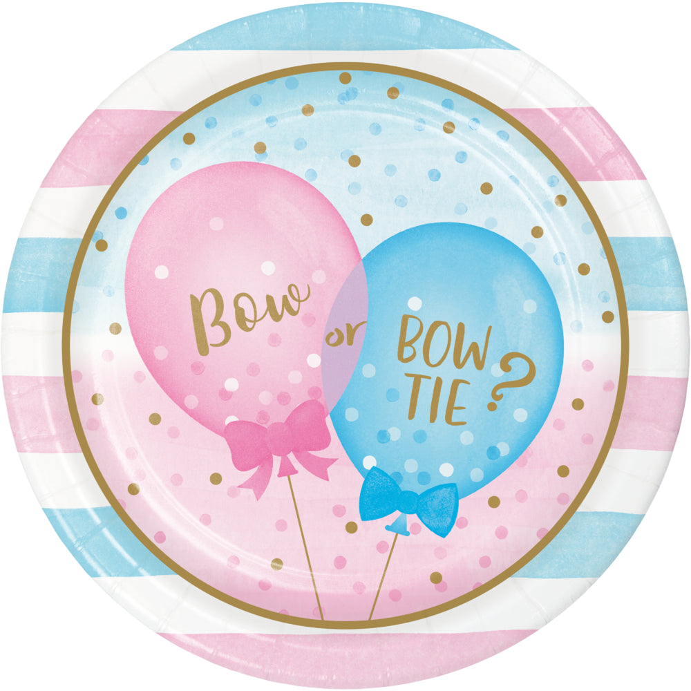 Gender Reveal Balloons 9in Salad Plates 8ct | Baby Shower