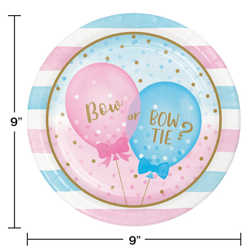Gender Reveal Balloons 9in Salad Plates 8ct | Baby Shower