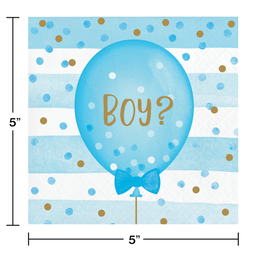 Gender Reveal Balloons Beverage Napkins 16ct | Baby Shower