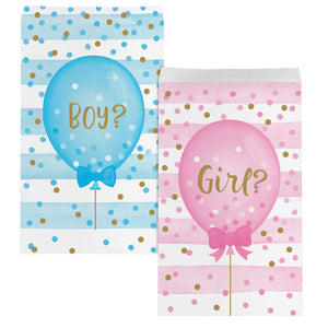 Gender Reveal Balloons Treat Bags | Baby Shower