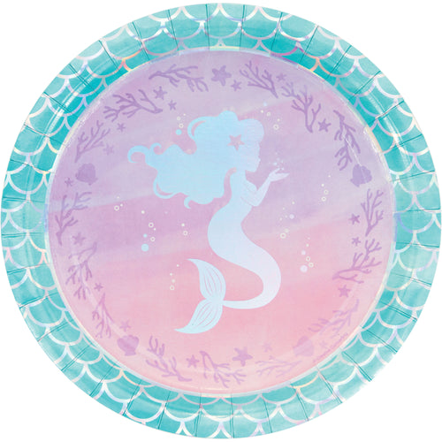 Mermaid Shine 9in Paper Plates 8ct | Kid's Birthday