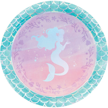 Mermaid Shine 9in Paper Plates 8ct | Kid's Birthday