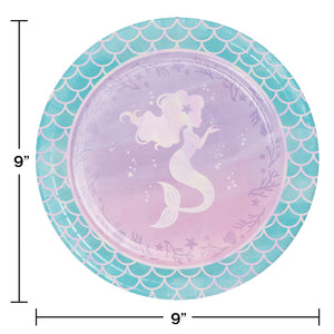 Mermaid Shine 9in Paper Plates 8ct | Kid's Birthday