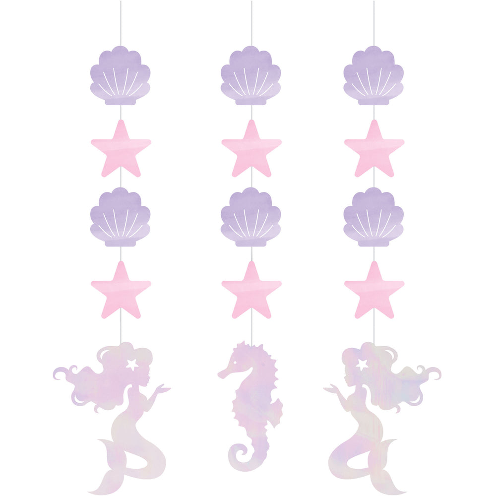 Mermaids Shine Hanging Cutout Decorations | Kid's Birthday