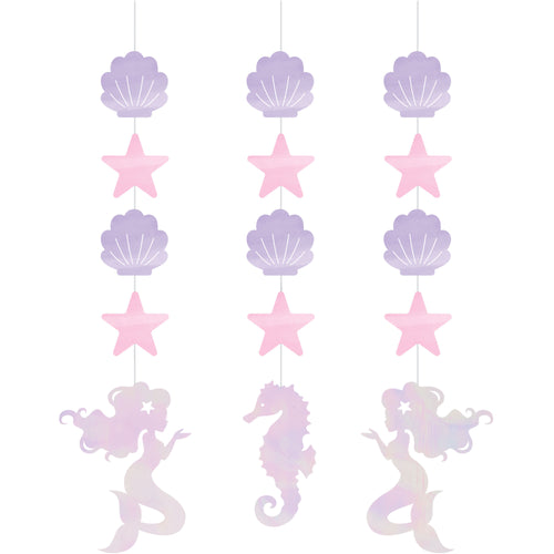 Mermaids Shine Hanging Cutout Decorations | Kid's Birthday