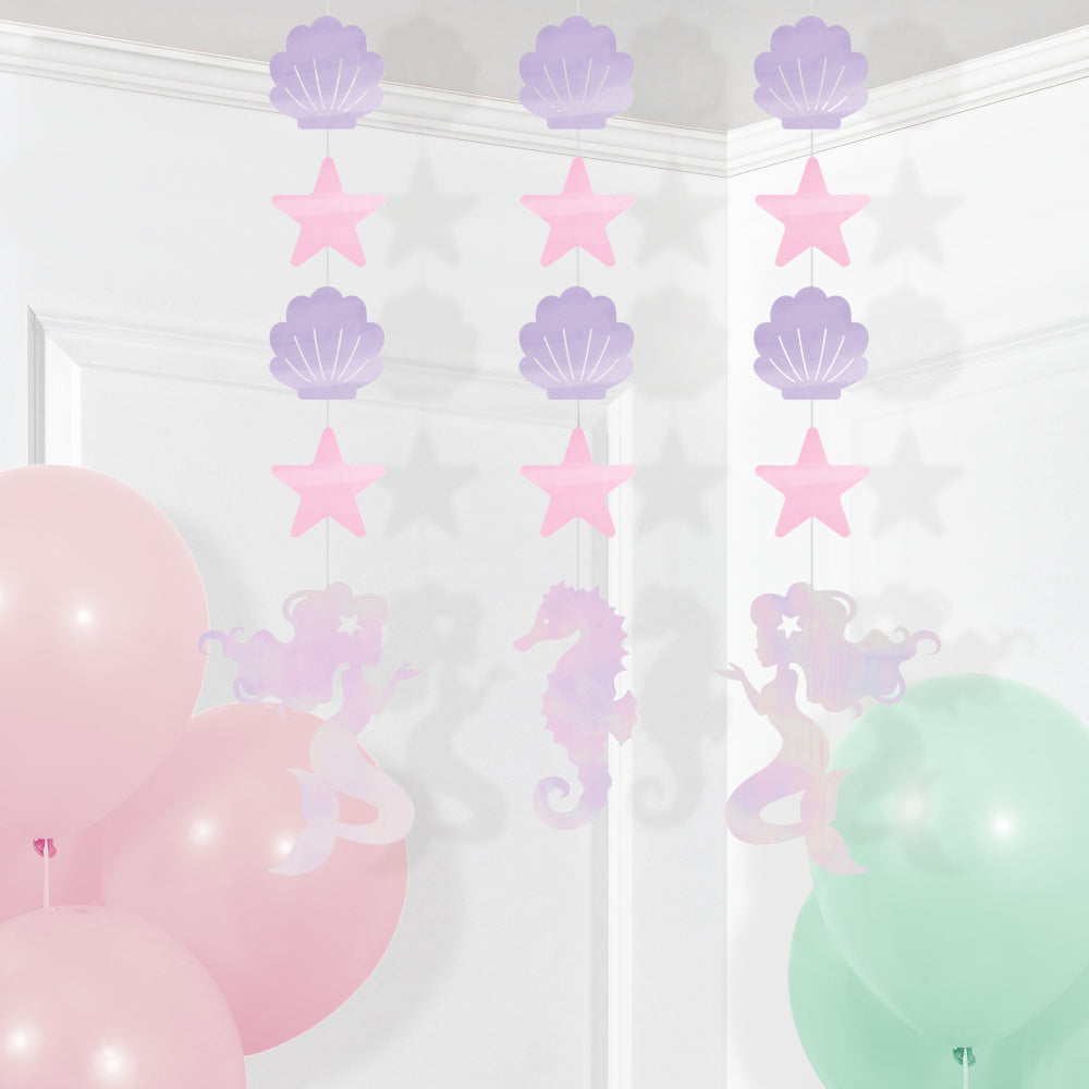 Mermaids Shine Hanging Cutout Decorations | Kid's Birthday