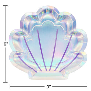 Mermaid Seashell 9in Plate 8ct | Kid's Birthday