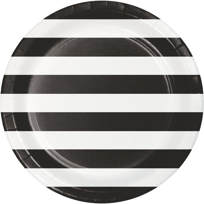 Black & White Stripe Dinner Plates 8ct | General Entertaining