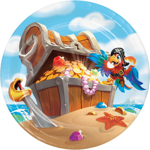 Pirate 7in Paper Cake Plates 16ct | Kid's Birthday