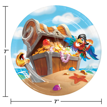 Pirate 7in Paper Cake Plates 16ct | Kid's Birthday