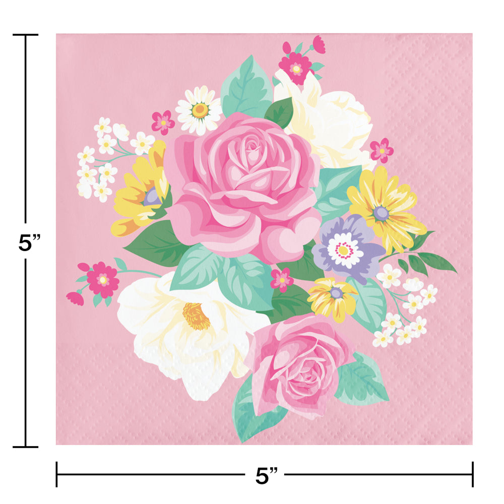 Floral Tea Party Beverage Napkins | General Entertaining