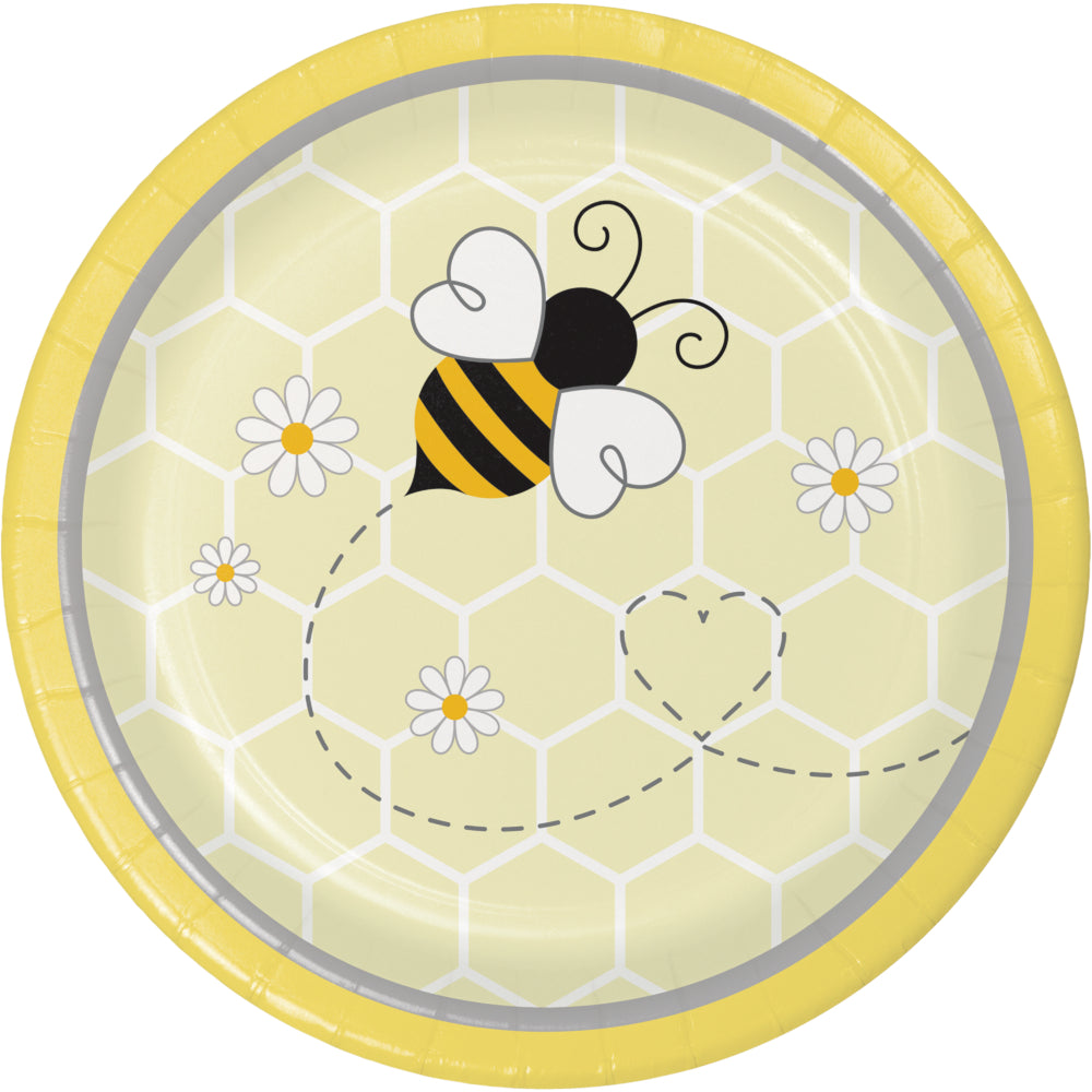 Bumblebee Paper 7in Cake Plates 8ct  | Baby Shower