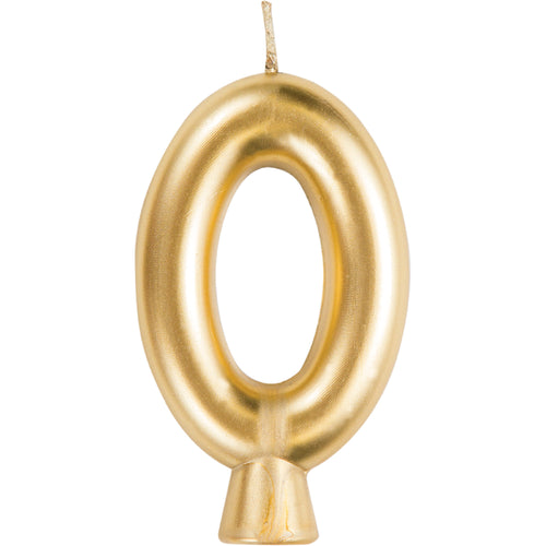 Gold Numeral 0 Birthday Candles | Candles