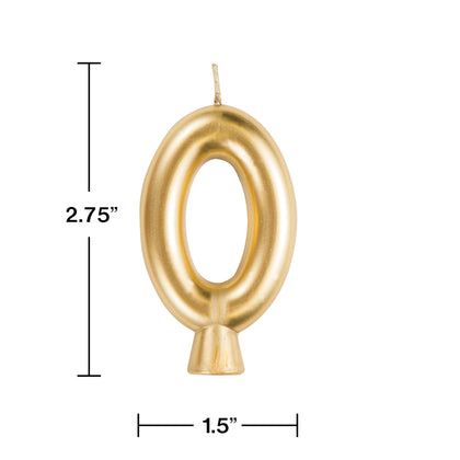 Gold Numeral 0 Birthday Candles | Candles