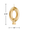 Gold Numeral 0 Birthday Candles | Candles