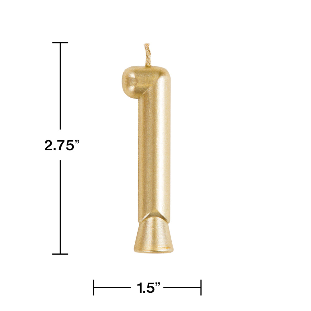 Gold Numeral 1 Birthday Candle | Candles