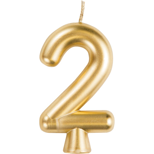 Gold Numeral 2 Birthday Candle | Candles