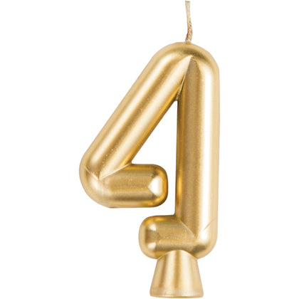 Gold Numeral 4 Birthday Candle | Candles