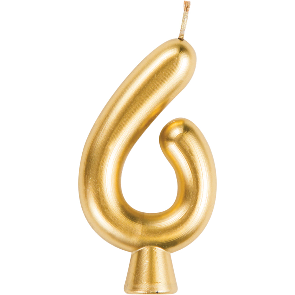Gold Numeral 6 Birthday Candle | Candles