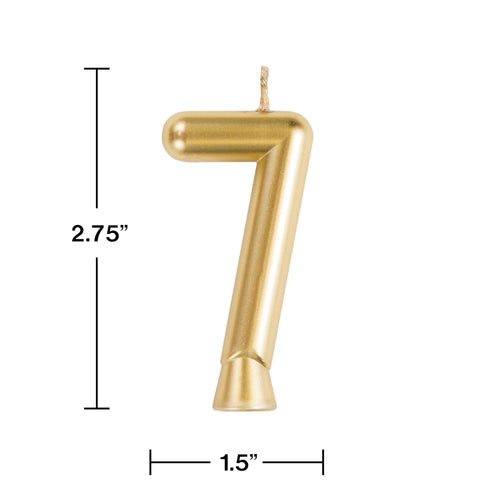 Gold Numeral 7 Birthday Candle | Candles
