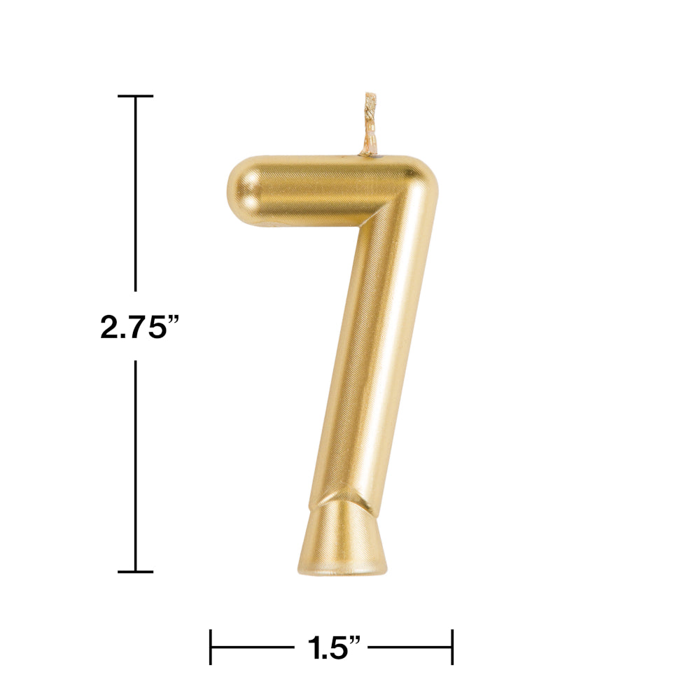 Gold Numeral 7 Birthday Candle | Candles