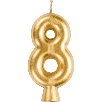 Gold Numeral 8 Birthday Candle | Candles