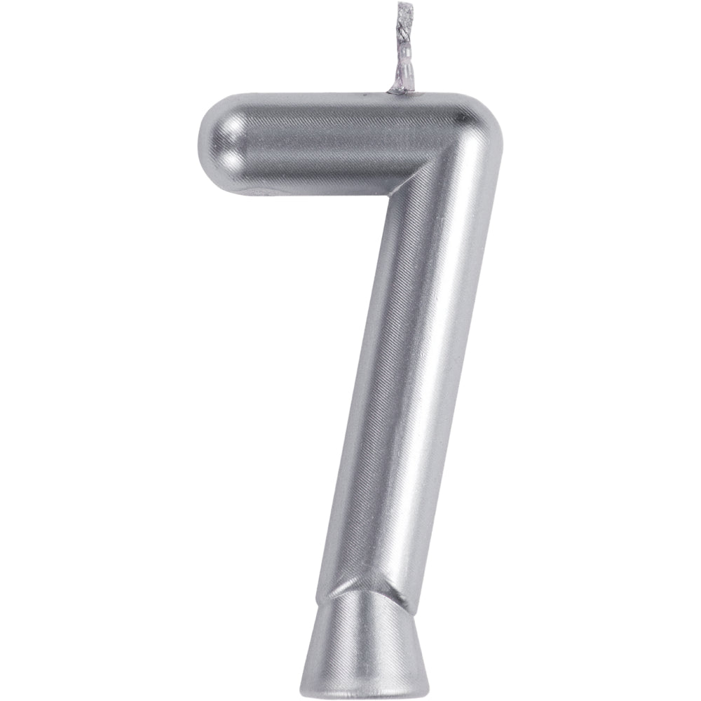 Silver Numeral 7 Birthday Candles  | Candles