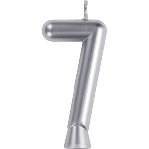 Silver Numeral 7 Birthday Candles  | Candles
