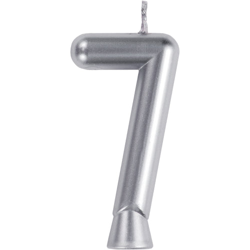 Silver Numeral 7 Birthday Candles  | Candles