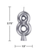 Silver Numeral 8 Birthday Candles  | Candles