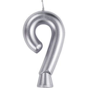Silver Numeral 9 Birthday Candles  | Candles