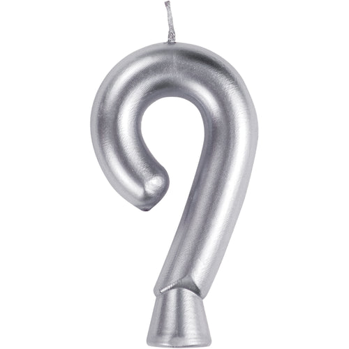 Silver Numeral 9 Birthday Candles  | Candles