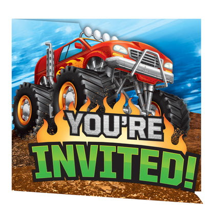 Monster Truck Rally Invitations 8ct | Kid's Birthday