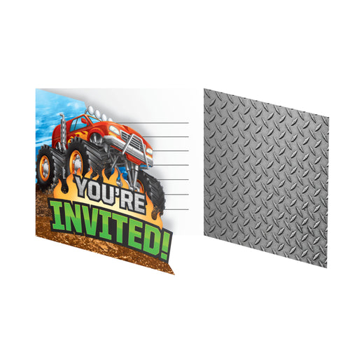 Monster Truck Rally Invitations 8ct | Kid's Birthday