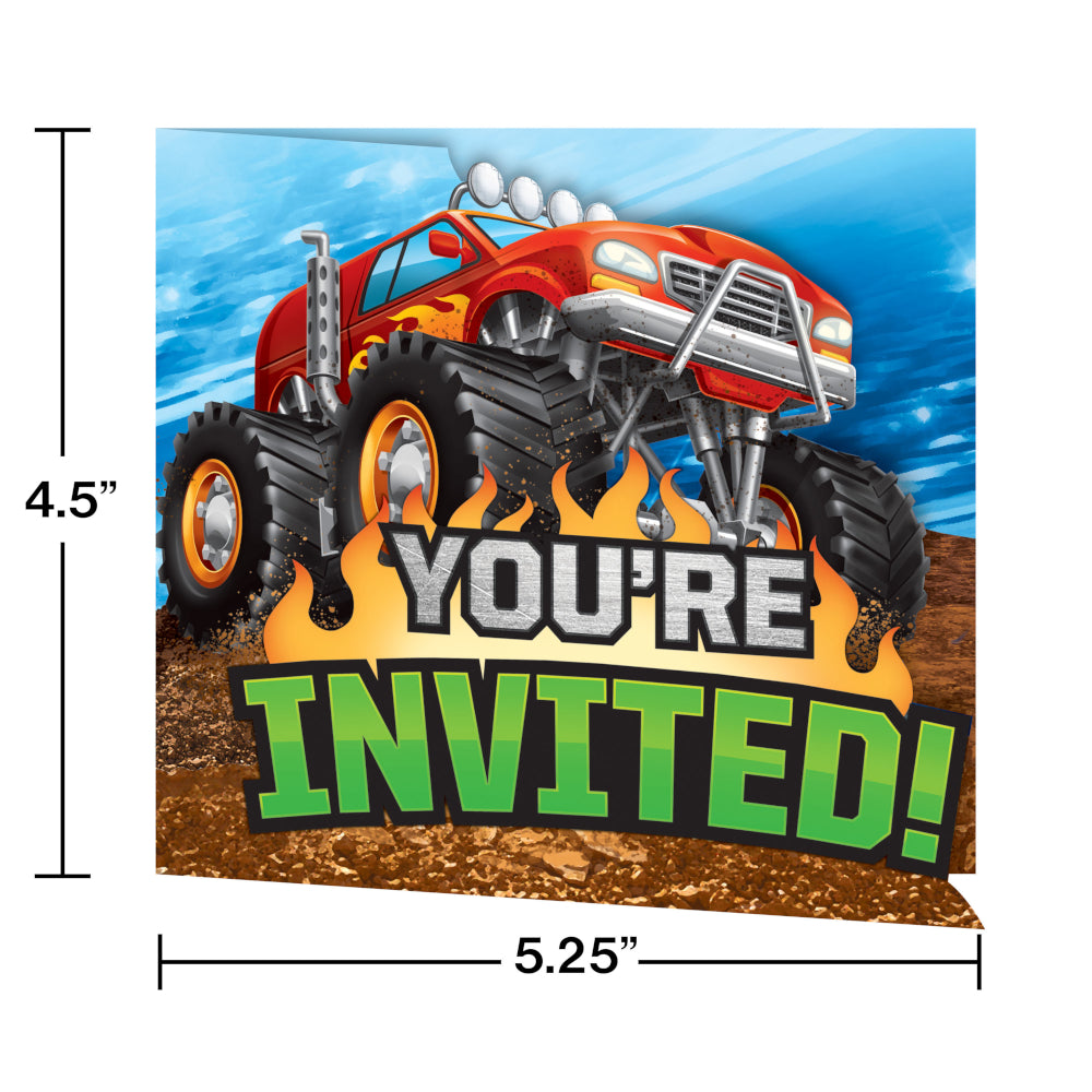 Monster Truck Rally Invitations 8ct | Kid's Birthday