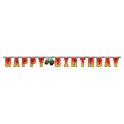 Monster Truck Rally Jumbo Jointed Birthday Banner | Kid's Birthday