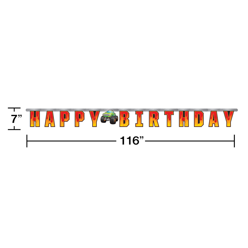 Monster Truck Rally Jumbo Jointed Birthday Banner | Kid's Birthday