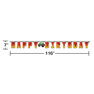 Monster Truck Rally Jumbo Jointed Birthday Banner | Kid's Birthday