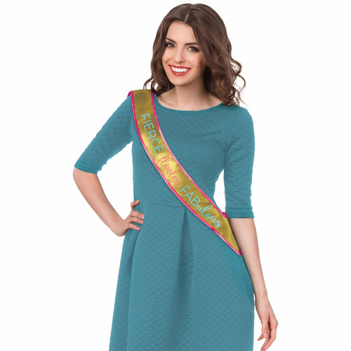 Fierce Flawless Fabulous Fabric Sash