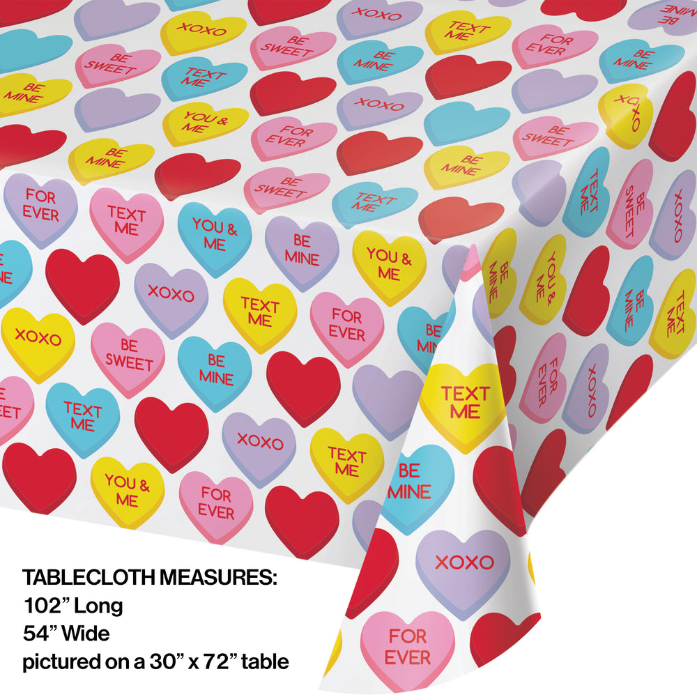 Candy Hearts Table Cover | Valentine's Day