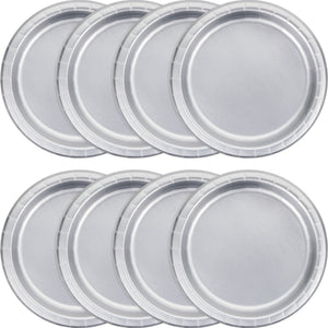Metallic Silver Cake Plates 8ct | General Entertaining