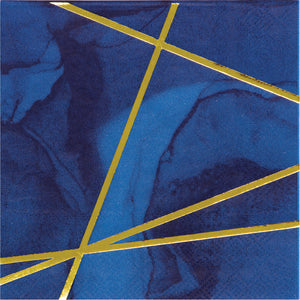 Navy & Gold Beverage Napkins 16ct | General Entertaining