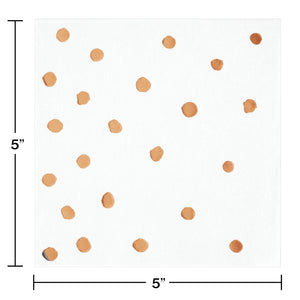 Rose Gold Foil Dot Beverage Napkins 16ct | General Entertaining