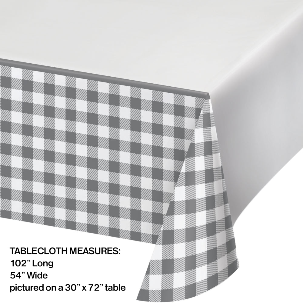 Gray & White Plaid Table Cover | General Entertaining