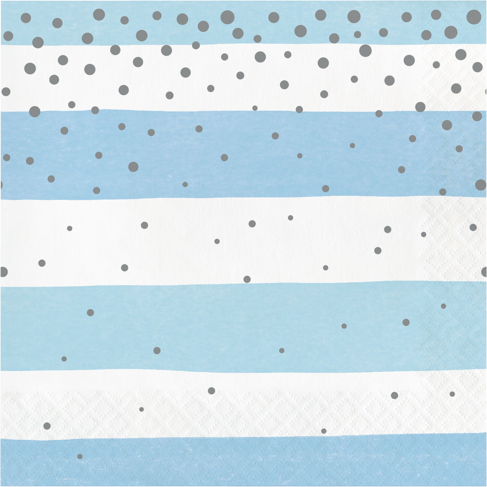 Blue Striped Luncheon Napkins 16ct | Baby Shower