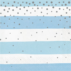 Blue Striped Luncheon Napkins 16ct | Baby Shower