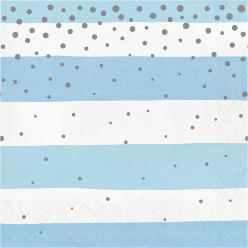 Blue Striped Luncheon Napkins 16ct | Baby Shower