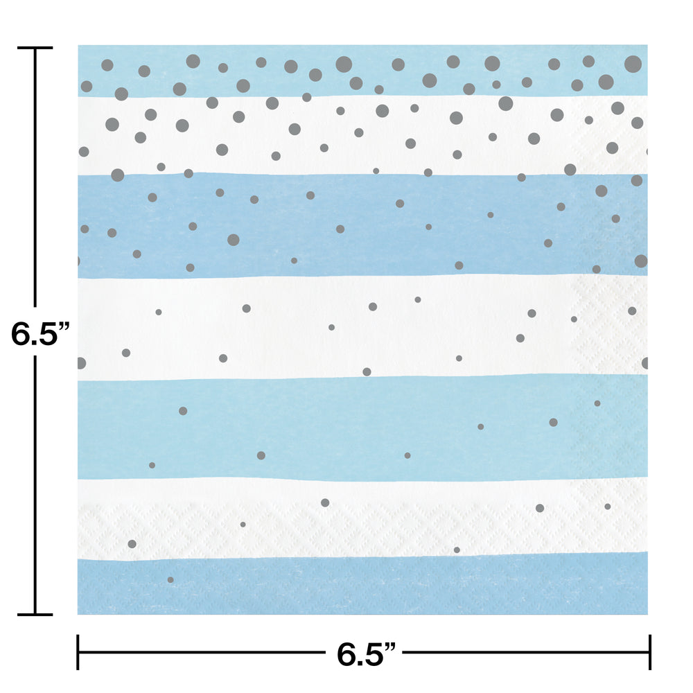 Blue Striped Luncheon Napkins 16ct | Baby Shower