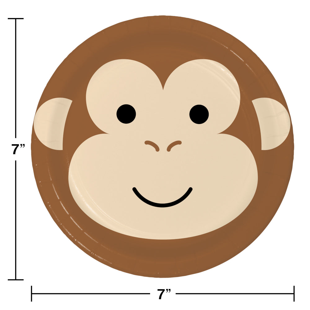 Safari Animals Monkey Paper Cake Plates 7in | Kid's Birthday